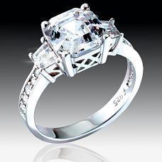 asscher cut engagement ring