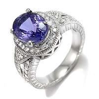 Blue tanzanite engagement rings